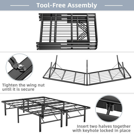 Twin/Full/Queen Size Foldable Metal Platform Bed with Tool-Free Assembly-Full Size LuxuryLifeWay Online Store