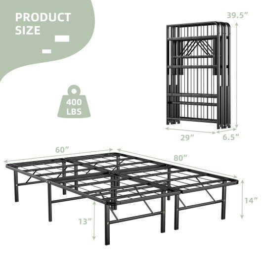 Twin/Full/Queen Size Foldable Metal Platform Bed with Tool-Free Assembly-Full Size LuxuryLifeWay Online Store