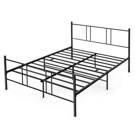 Full/Queen Size Platform Bed Frame with High Headboard-Full Size - Color: Black - Size: Full Size LuxuryLifeWay Online Store
