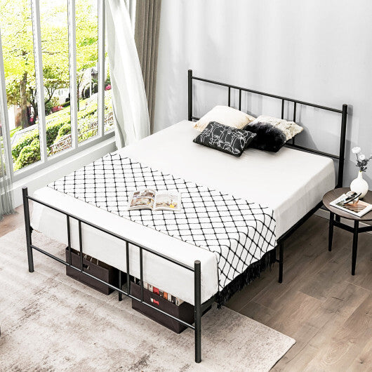 Full/Queen Size Platform Bed Frame with High Headboard-Full Size - Color: Black - Size: Full Size LuxuryLifeWay Online Store
