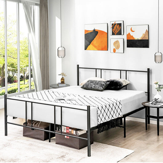 Full/Queen Size Platform Bed Frame with High Headboard-Queen Size - Color: Black - Size: Queen Size LuxuryLifeWay Online Store