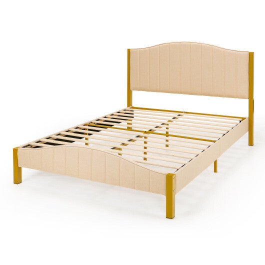 Full/Queen Size Upholstered Bed Frame with Quilted Headboard-Queen Size LuxuryLifeWay Online Store