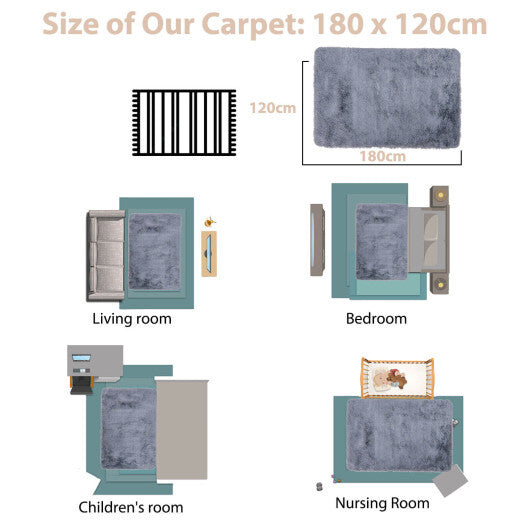 4x6 Feet Modern Soft Shag Rug with Non-slip Grip Dots