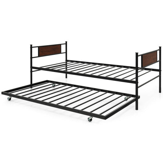 Twin Size 2-In-1 Daybed Frame with Pullout Trundle LuxuryLifeWay Online Store
