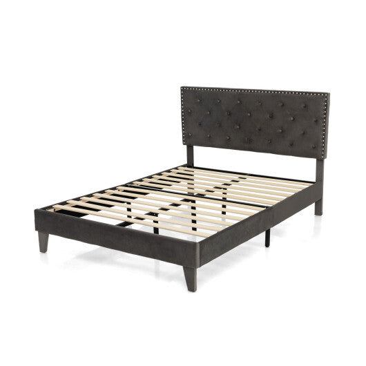 Full/Queen Size Upholstered Platform Bed with Tufted Headboard-Full Size LuxuryLifeWay Online Store