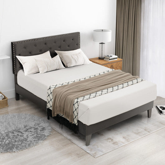 Full/Queen Size Upholstered Platform Bed with Tufted Headboard-Full Size LuxuryLifeWay Online Store