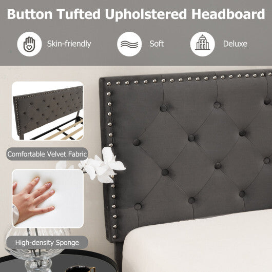 Full/Queen Size Upholstered Platform Bed with Tufted Headboard-Full Size LuxuryLifeWay Online Store