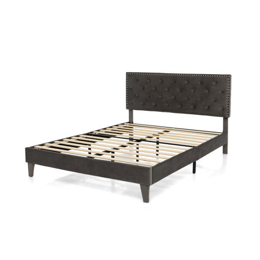 Full/Queen Size Upholstered Platform Bed with Tufted Headboard-Full Size LuxuryLifeWay Online Store