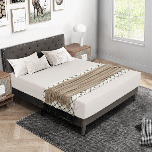 Full/Queen Size Upholstered Platform Bed with Tufted Headboard-Full Size LuxuryLifeWay Online Store