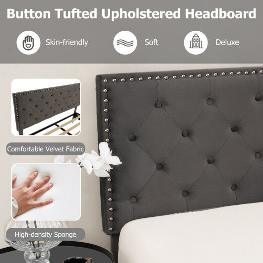 Full/Queen Size Upholstered Platform Bed with Tufted Headboard-Full Size LuxuryLifeWay Online Store