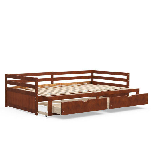 Extendable Twin to King Daybed with Trundle and 2 Storage Drawers LuxuryLifeWay Online Store