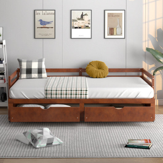 Extendable Twin to King Daybed with Trundle and 2 Storage Drawers LuxuryLifeWay Online Store
