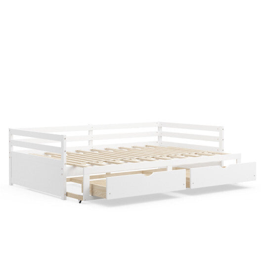 Extendable Twin to King Daybed with Trundle and 2 Storage Drawers LuxuryLifeWay Online Store