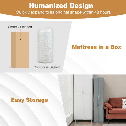 4 Inch Tri-fold Cooling Gel Memory Foam Mattress-Full Size - Color: White - Size: Full Size LuxuryLifeWay Online Store