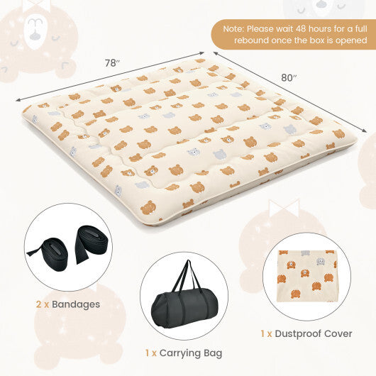 Foldable Futon Mattress with Washable Cover and Carry Bag for Camping-Full Size LuxuryLifeWay Online Store