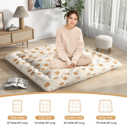 Foldable Futon Mattress with Washable Cover and Carry Bag for Camping-Full Size LuxuryLifeWay Online Store