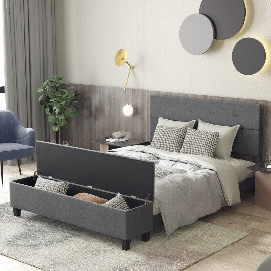 Twin/Full/Queen Upholstered Bed Frame with Ottoman Storage-Full Size LuxuryLifeWay Online Store
