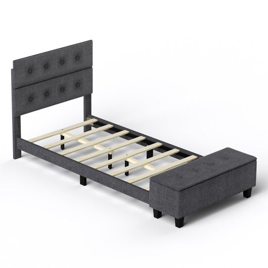Twin/Full/Queen Upholstered Bed Frame with Ottoman Storage-Full Size LuxuryLifeWay Online Store