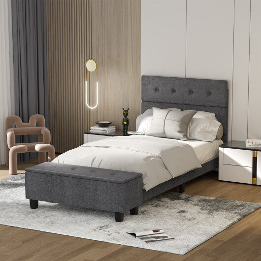 Twin/Full/Queen Upholstered Bed Frame with Ottoman Storage-Full Size LuxuryLifeWay Online Store