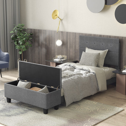 Twin/Full/Queen Upholstered Bed Frame with Ottoman Storage-Full Size LuxuryLifeWay Online Store