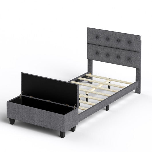 Twin/Full/Queen Upholstered Bed Frame with Ottoman Storage-Full Size LuxuryLifeWay Online Store