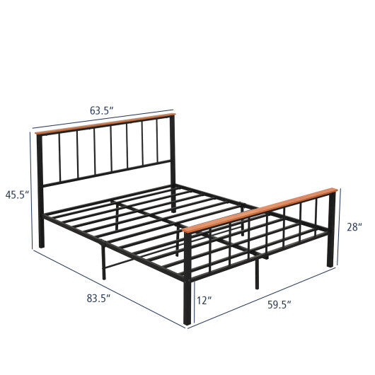 Bed Frame with Headboard and Footboard-Full Size LuxuryLifeWay Online Store
