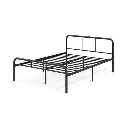Full Bed Frame with Headboard and Footboard No Box Spring Needed-Black LuxuryLifeWay Online Store