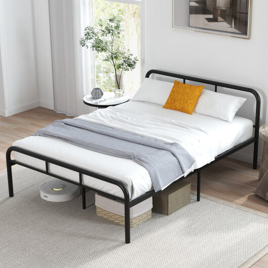 Full Bed Frame with Headboard and Footboard No Box Spring Needed-Black LuxuryLifeWay Online Store