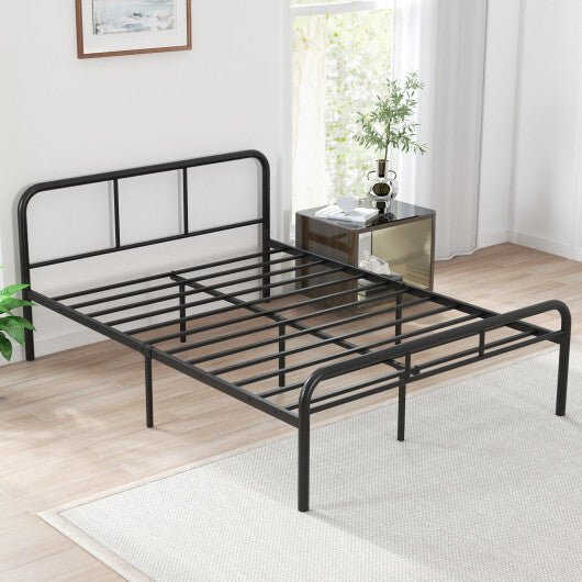 Full Bed Frame with Headboard and Footboard No Box Spring Needed-Black LuxuryLifeWay Online Store