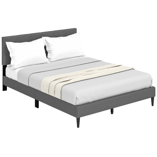 Queen Size Upholstered Platform Bed with Button Tufted Headboard-Blue LuxuryLifeWay Online Store