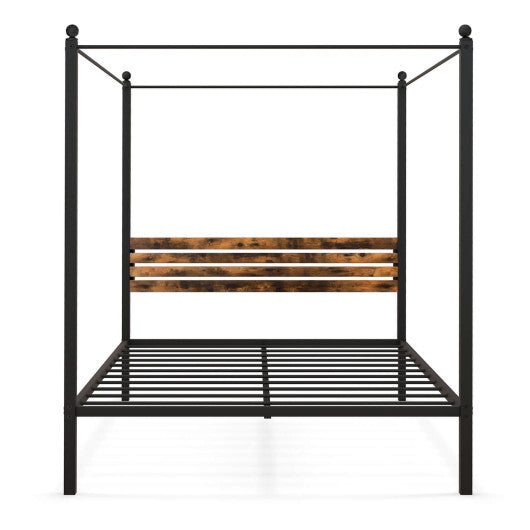 Queen Size Canopy Bed Frame with Under Bed Storage-Twin Size LuxuryLifeWay Online Store