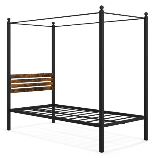 Queen Size Canopy Bed Frame with Under Bed Storage-Twin Size LuxuryLifeWay Online Store