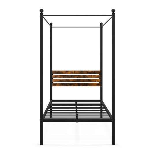 Queen Size Canopy Bed Frame with Under Bed Storage-Twin Size LuxuryLifeWay Online Store