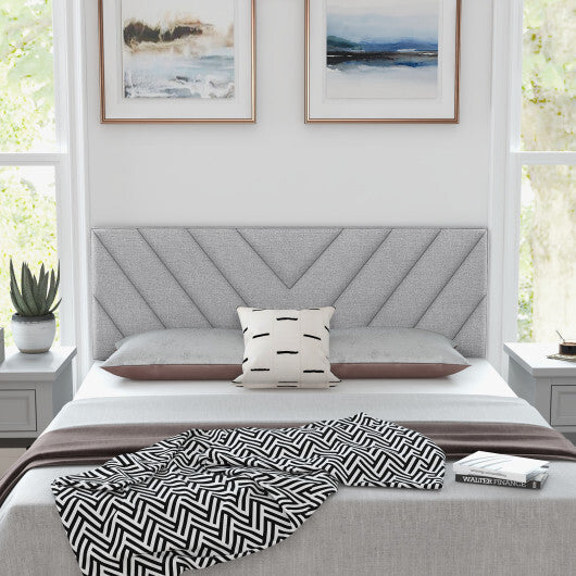 Linen Upholstered Headboard for Full and Queen Size Bed Frames-Gray LuxuryLifeWay Online Store