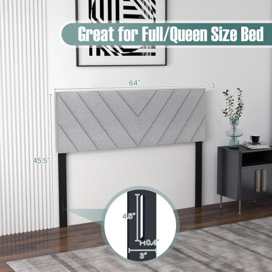 Linen Upholstered Headboard for Full and Queen Size Bed Frames-Gray LuxuryLifeWay Online Store