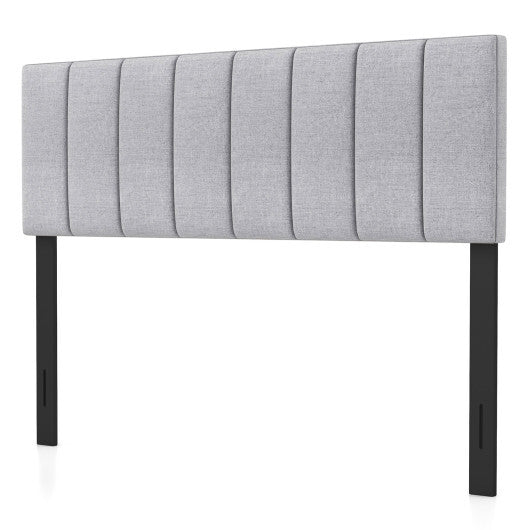 Linen Upholstered Headboard with Solid Wood Legs and Adjustable Width-Gray LuxuryLifeWay Online Store