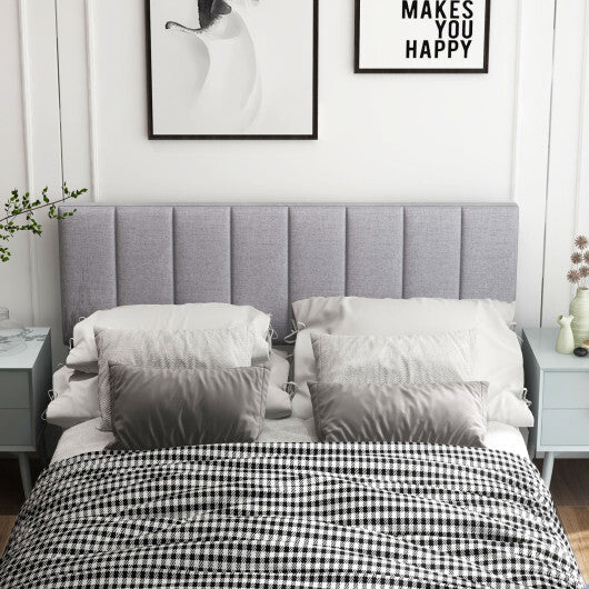 Linen Upholstered Headboard with Solid Wood Legs and Adjustable Width-Gray LuxuryLifeWay Online Store