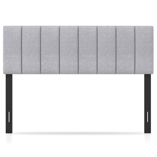 Linen Upholstered Headboard with Solid Wood Legs and Adjustable Width-Gray LuxuryLifeWay Online Store