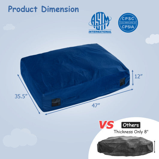 47 x 35.5 Inch Crash Pad Sensory Mat with Foam Blocks and Washable Cover-Black LuxuryLifeWay Online Store