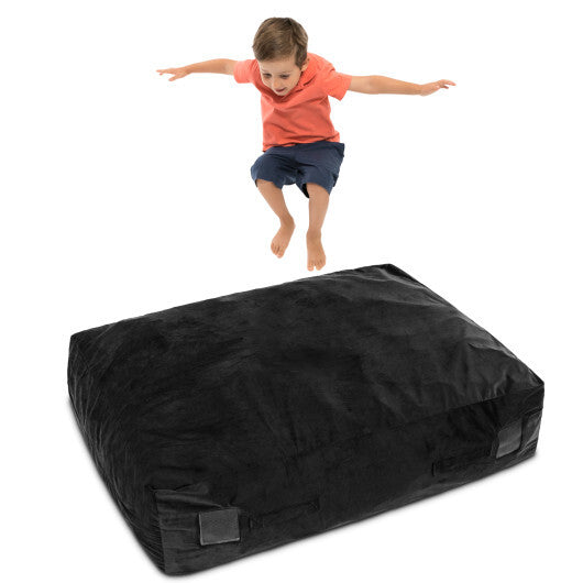47 x 35.5 Inch Crash Pad Sensory Mat with Foam Blocks and Washable Cover-Black LuxuryLifeWay Online Store