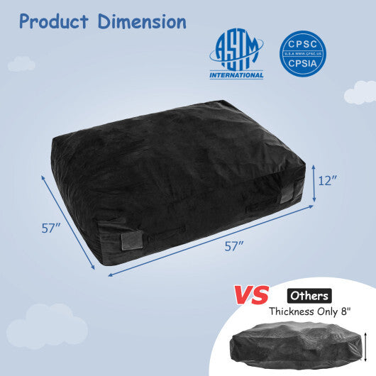 47 x 35.5 Inch Crash Pad Sensory Mat with Foam Blocks and Washable Cover-Black LuxuryLifeWay Online Store