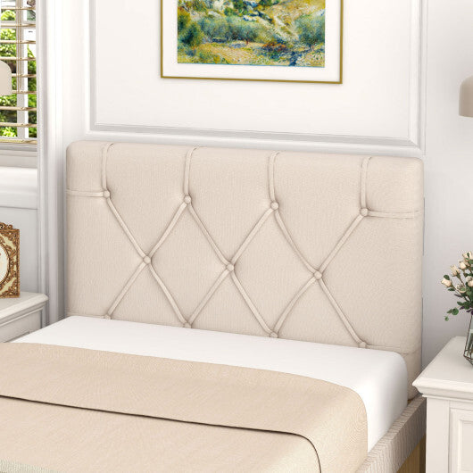 Upholstered Headboard for Twin Size Bed with Fabric Upholstery-Beige LuxuryLifeWay Online Store