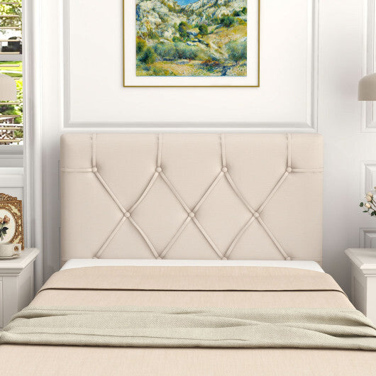 Upholstered Headboard for Twin Size Bed with Fabric Upholstery-Beige LuxuryLifeWay Online Store