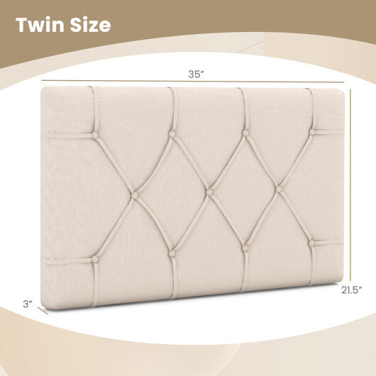 Upholstered Headboard for Twin Size Bed with Fabric Upholstery-Beige LuxuryLifeWay Online Store