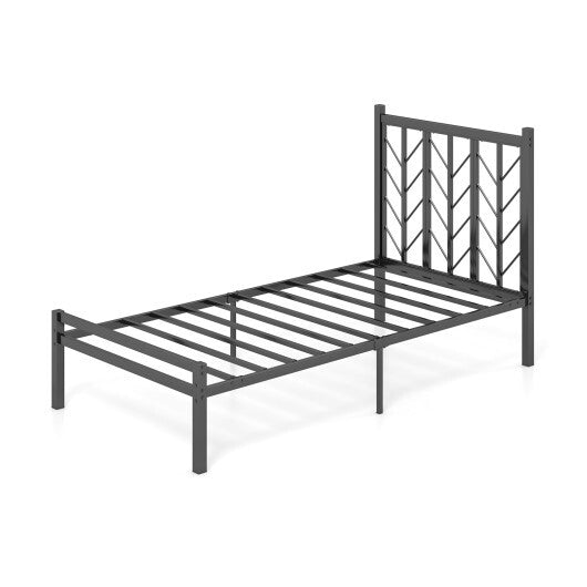 Queen Size Platform Bed with Headboard and Metal Frame-Queen Size LuxuryLifeWay Online Store