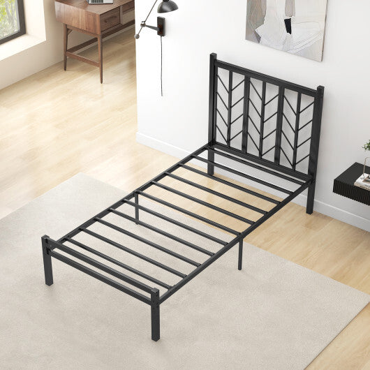 Queen Size Platform Bed with Headboard and Metal Frame-Queen Size LuxuryLifeWay Online Store