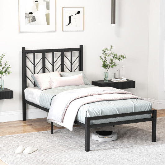 Queen Size Platform Bed with Headboard and Metal Frame-Queen Size LuxuryLifeWay Online Store