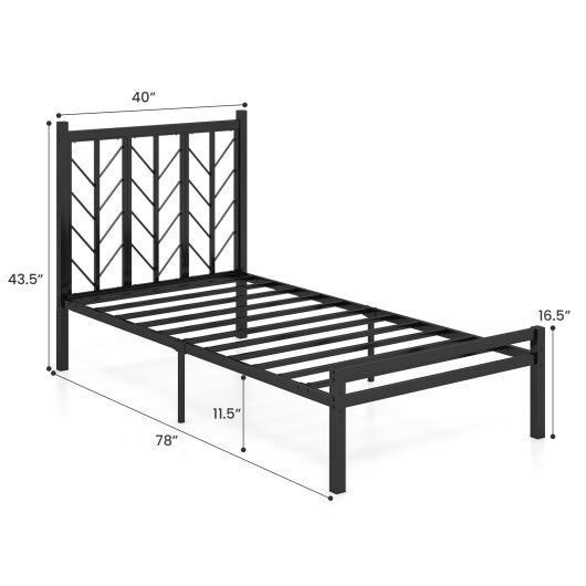 Queen Size Platform Bed with Headboard and Metal Frame-Queen Size LuxuryLifeWay Online Store