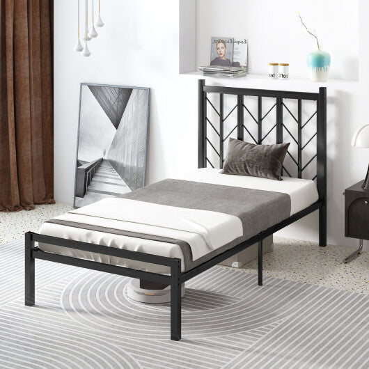 Queen Size Platform Bed with Headboard and Metal Frame-Queen Size LuxuryLifeWay Online Store