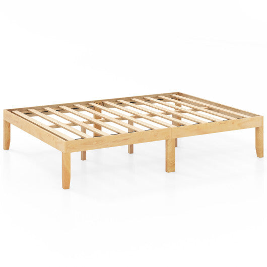 Full Size Wood Bed Frame with Wooden Slats Support and Rubber Wood Legs-Espresso LuxuryLifeWay Online Store